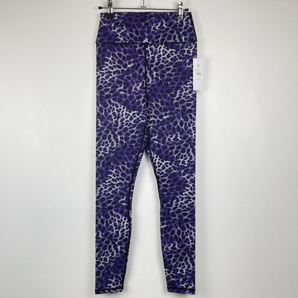 Spiritual Gangster Purple Leopard Print Essential High Waist Leggings NWT Size M